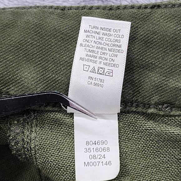 Maurices Pants Womens 8 Green Patch Pocket High Rise Wide Leg Crop Ankle Stretch - Picture 7 of 12